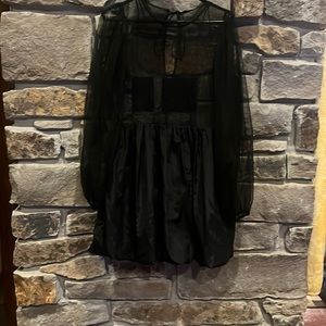 Black sheer top dress.